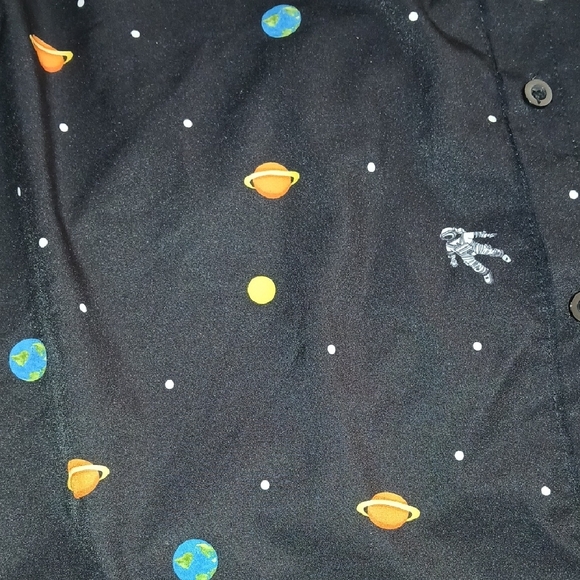 Men's Black Space-Themed Shirt - Picture 2 of 3